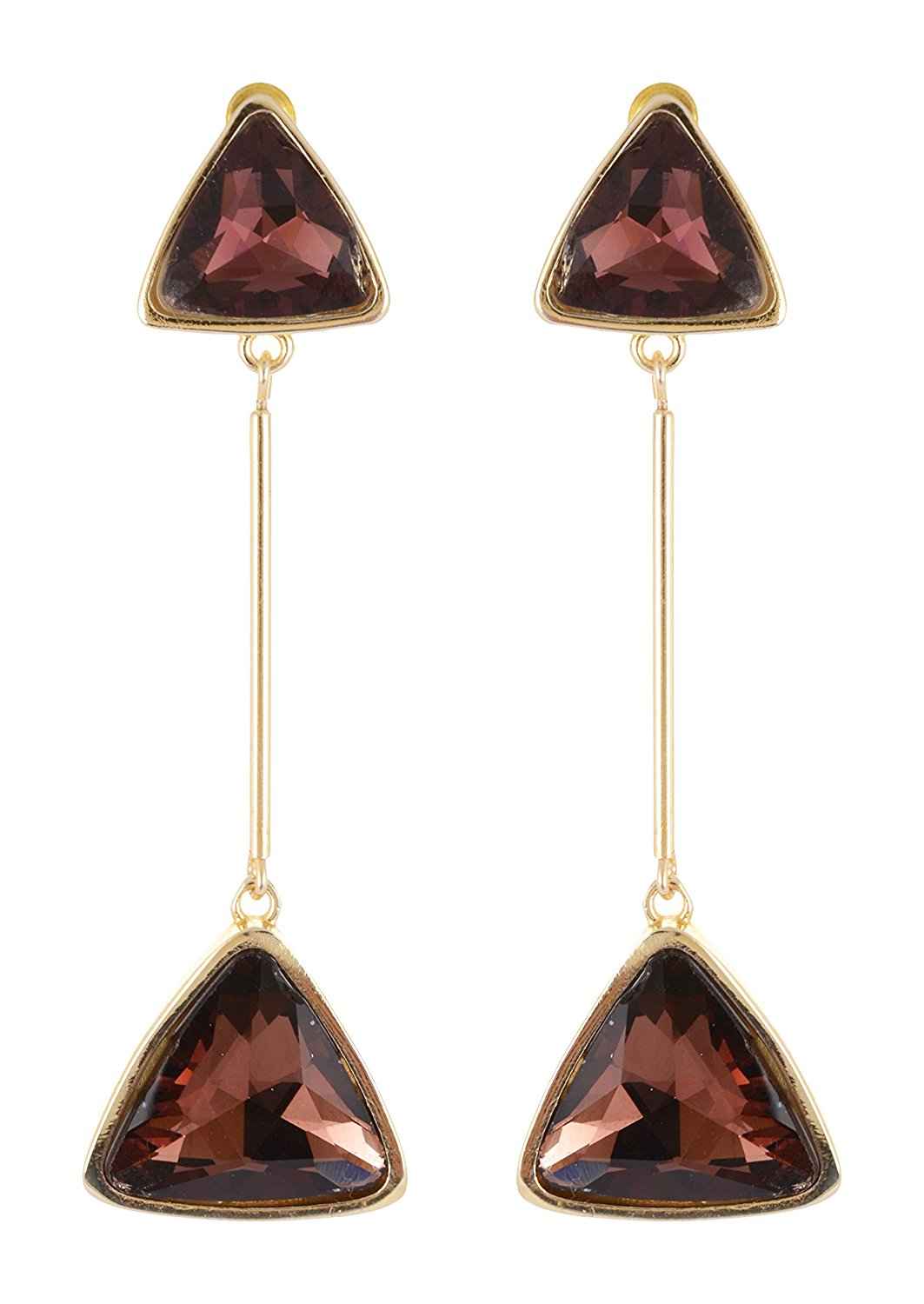 Buy Crunchy Fashion Coffie Triangle Drop Statement Earrings - Purplle