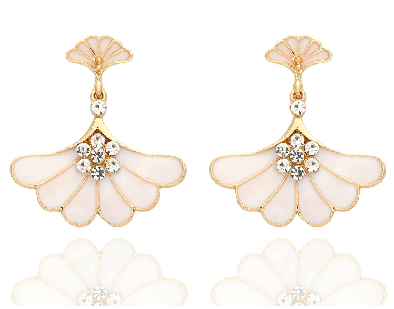 Buy Crunchy Fashion White Crystal Drop Earrings - Purplle