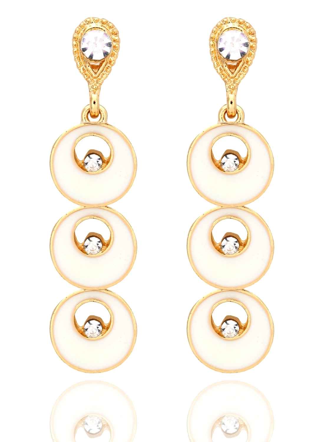 Buy Crunchy Fashion Gold Plated Stylish Drop Earrings - Purplle