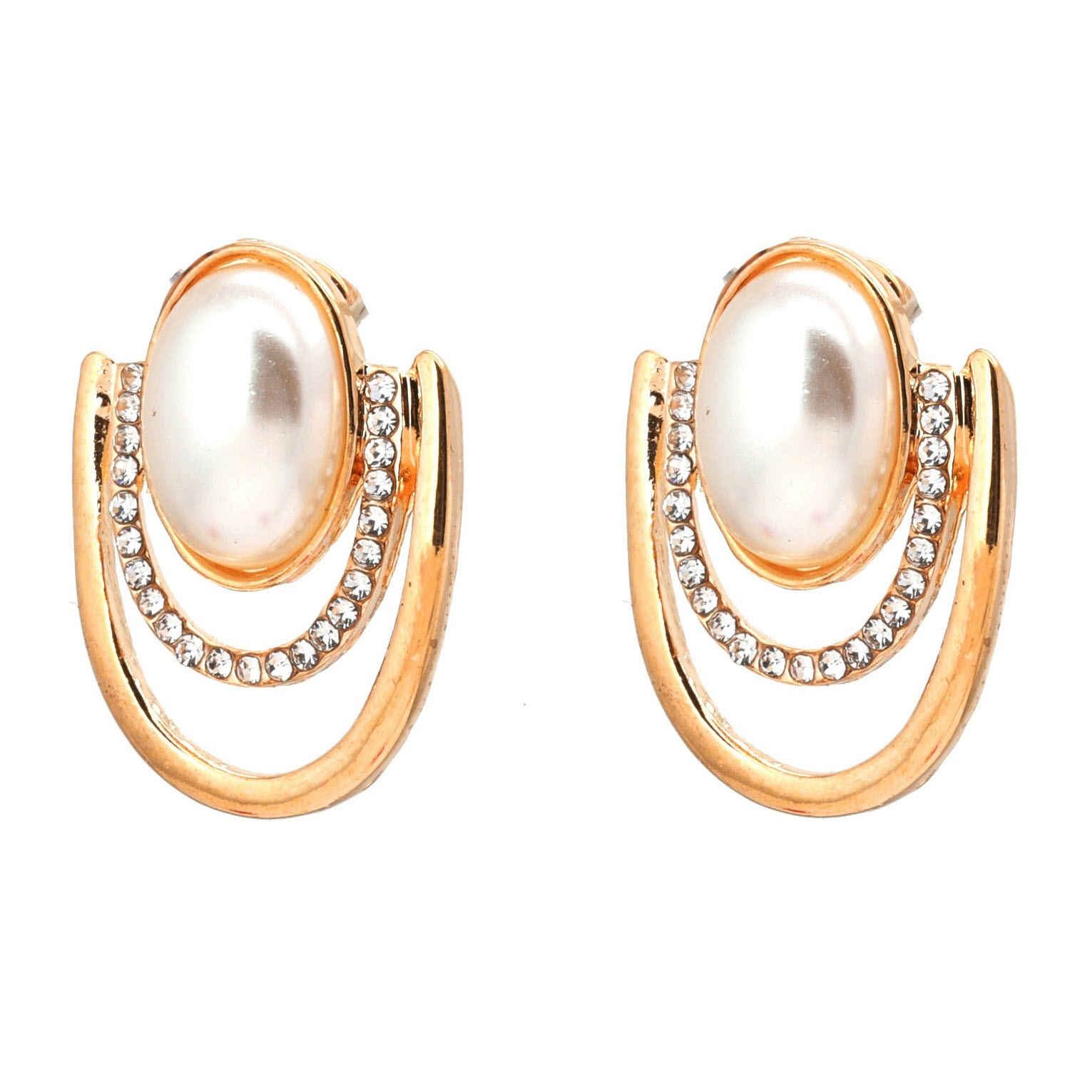 Buy Crunchy Fashion Golden Plated Opal Stud Earrings - Purplle