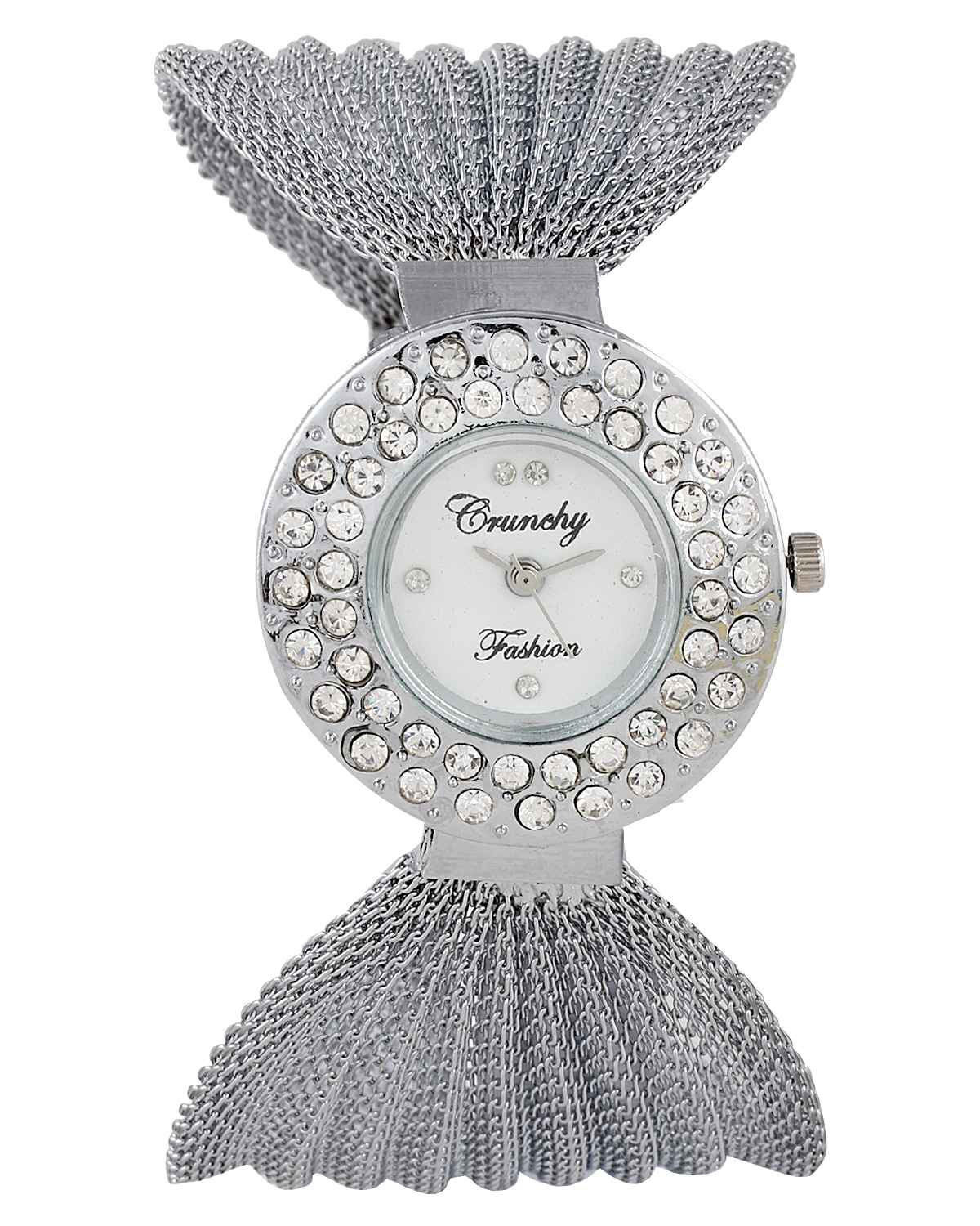 Buy Crunchy Fashion Crunchy Fashion Exclusive Rhodium Platted Watch - Purplle