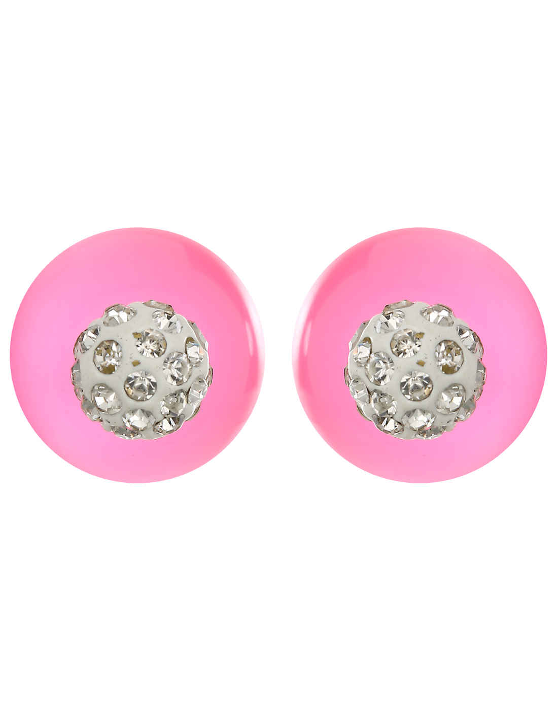 Buy Crunchy Fashion Crystal Pink Dual Studs - Purplle
