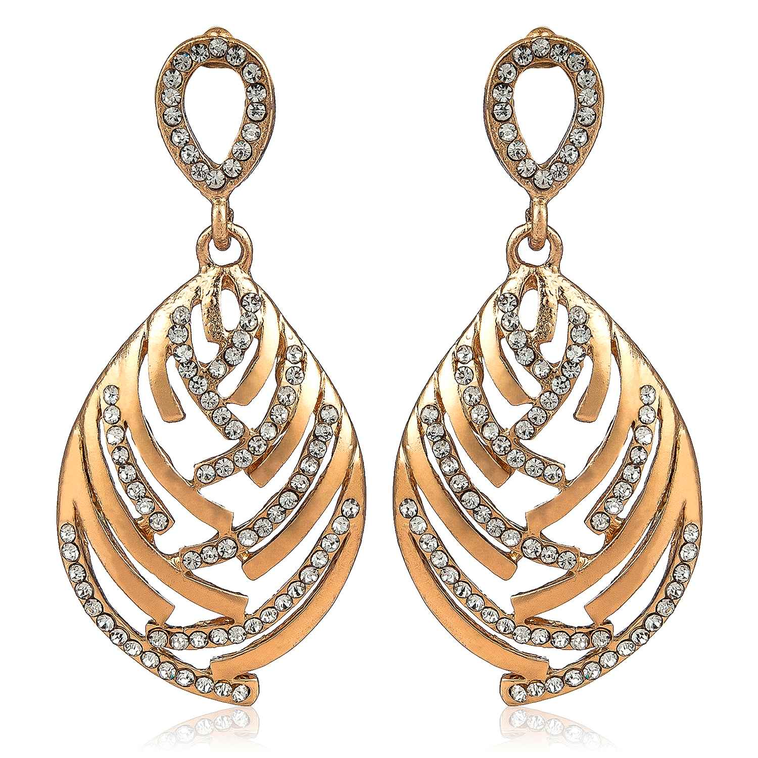 Buy Crunchy Fashion Dangling Leaves Earrings - Purplle