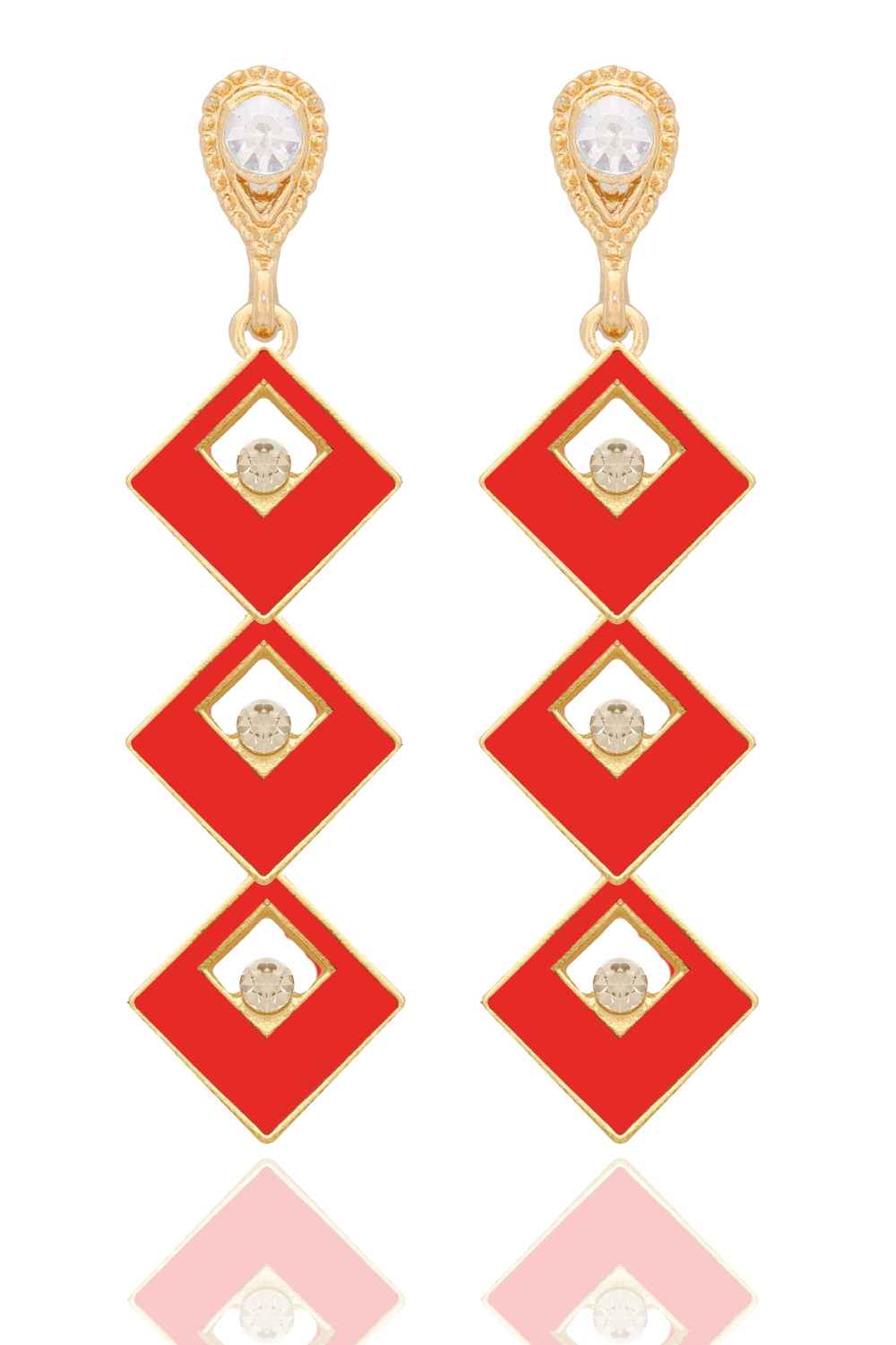 Buy Crunchy Fashion Dangling Square Earrings For Women - Purplle