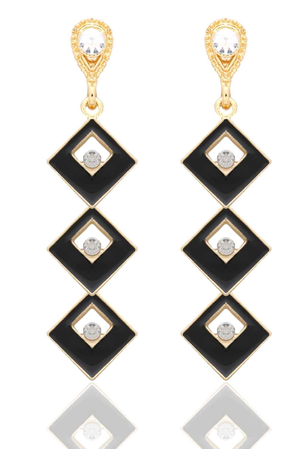 Buy Crunchy Fashion Dazzling Square Dangle Earrings For Women - Purplle