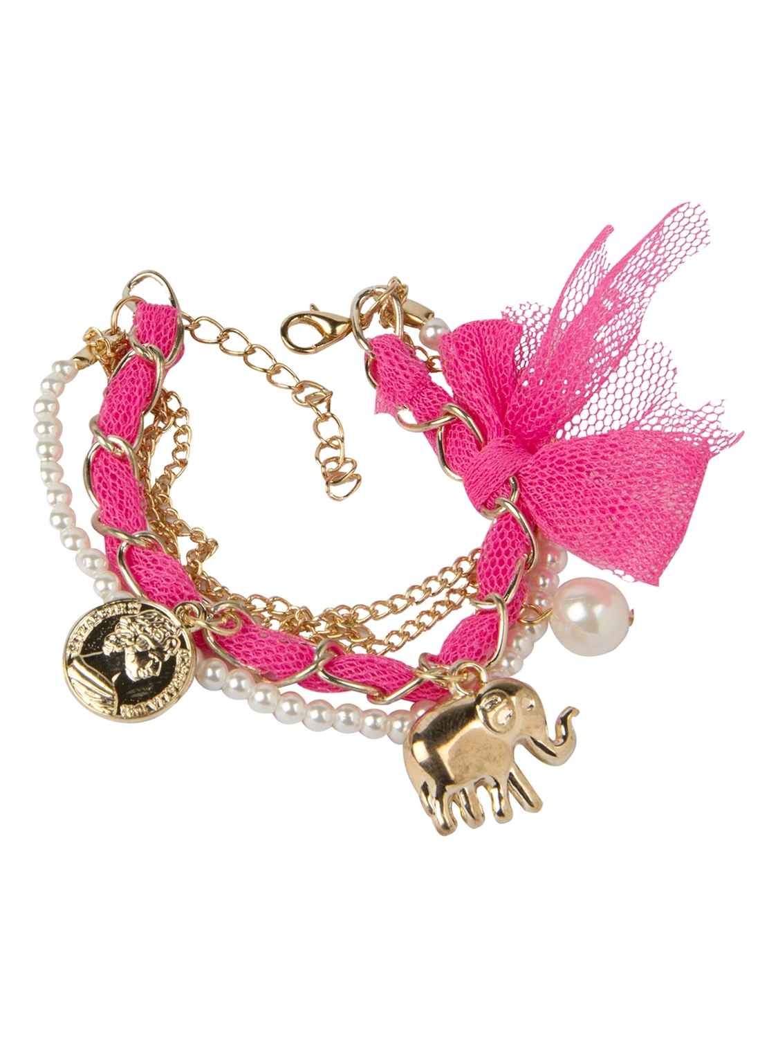 Buy Crunchy Fashion Elephant Charm Lace Bracelet - Purplle