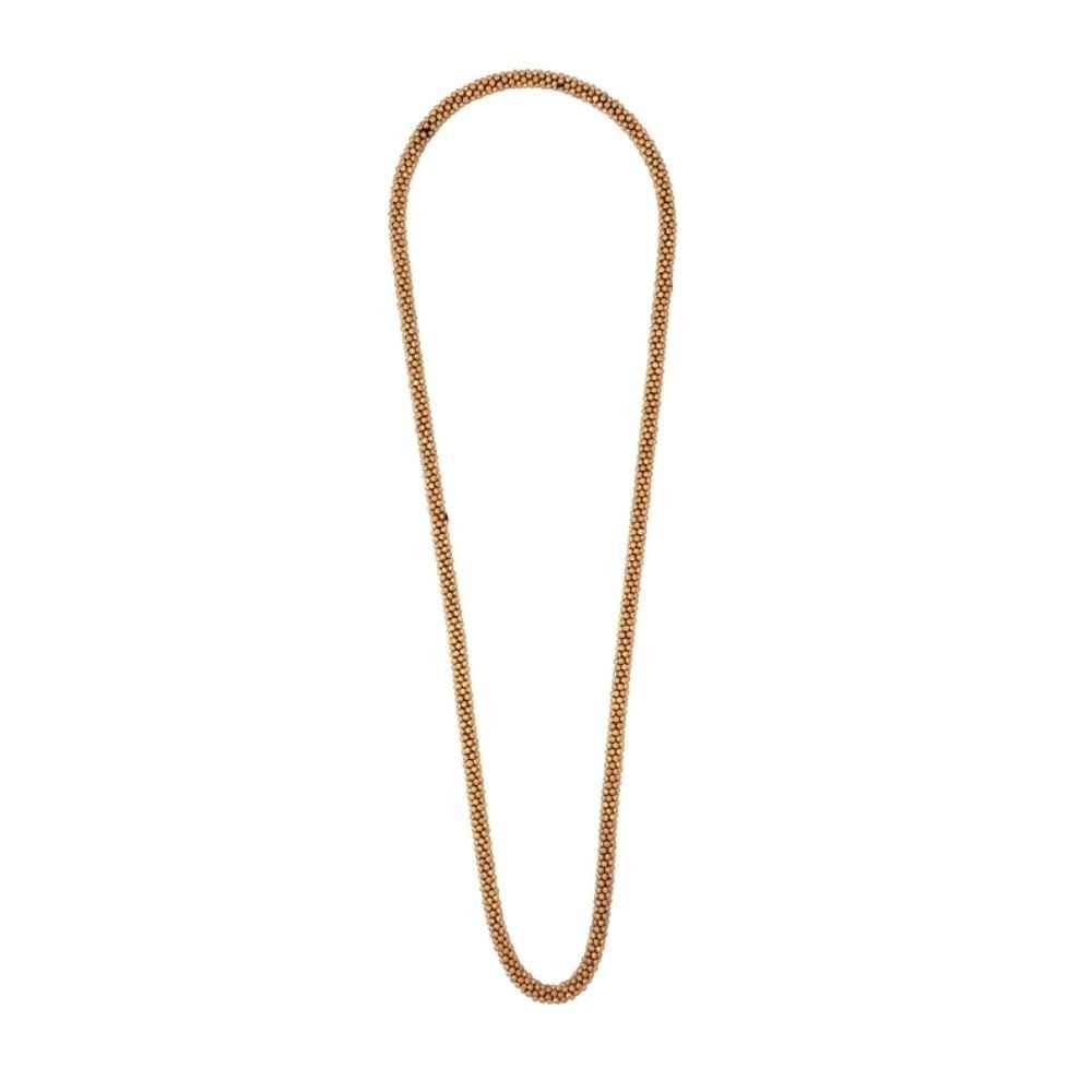 Buy Crunchy Fashion Golden Beads Long Necklace - Purplle