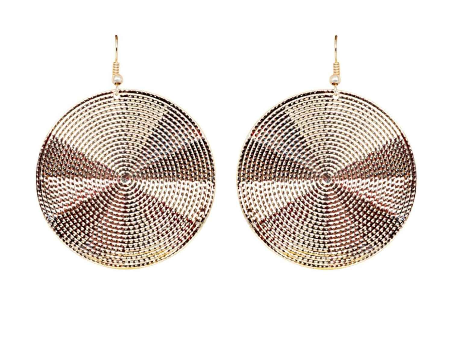 Buy Crunchy Fashion Golden Disc Earring - Purplle