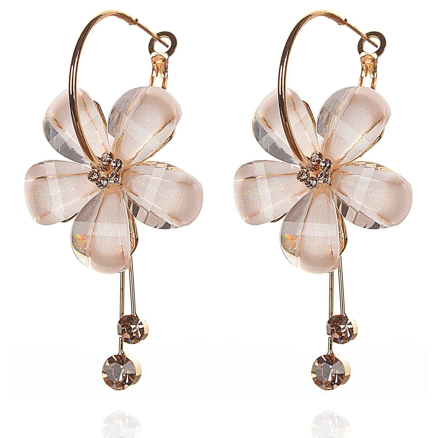 Buy Crunchy Fashion Misty Flowers Drop Earrings - Purplle
