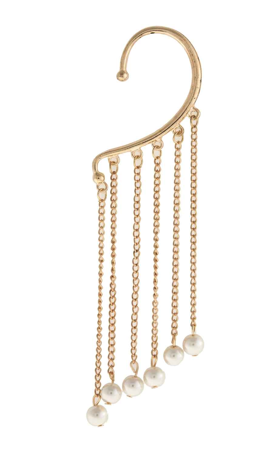 Buy Crunchy Fashion Pearl Drop Ear Cuff - Purplle