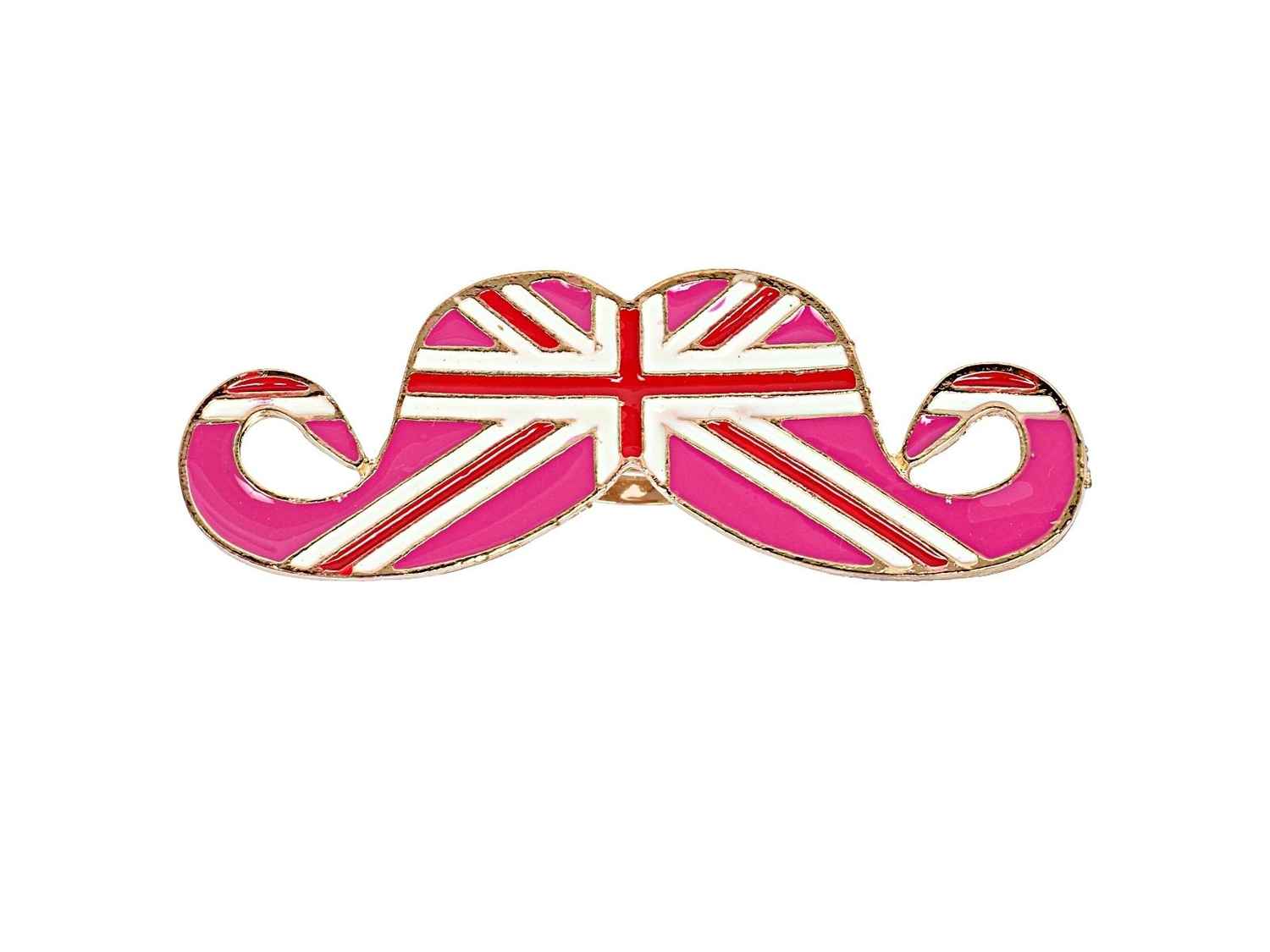 Buy Crunchy Fashion Pink Flag Mustache Ring - Purplle