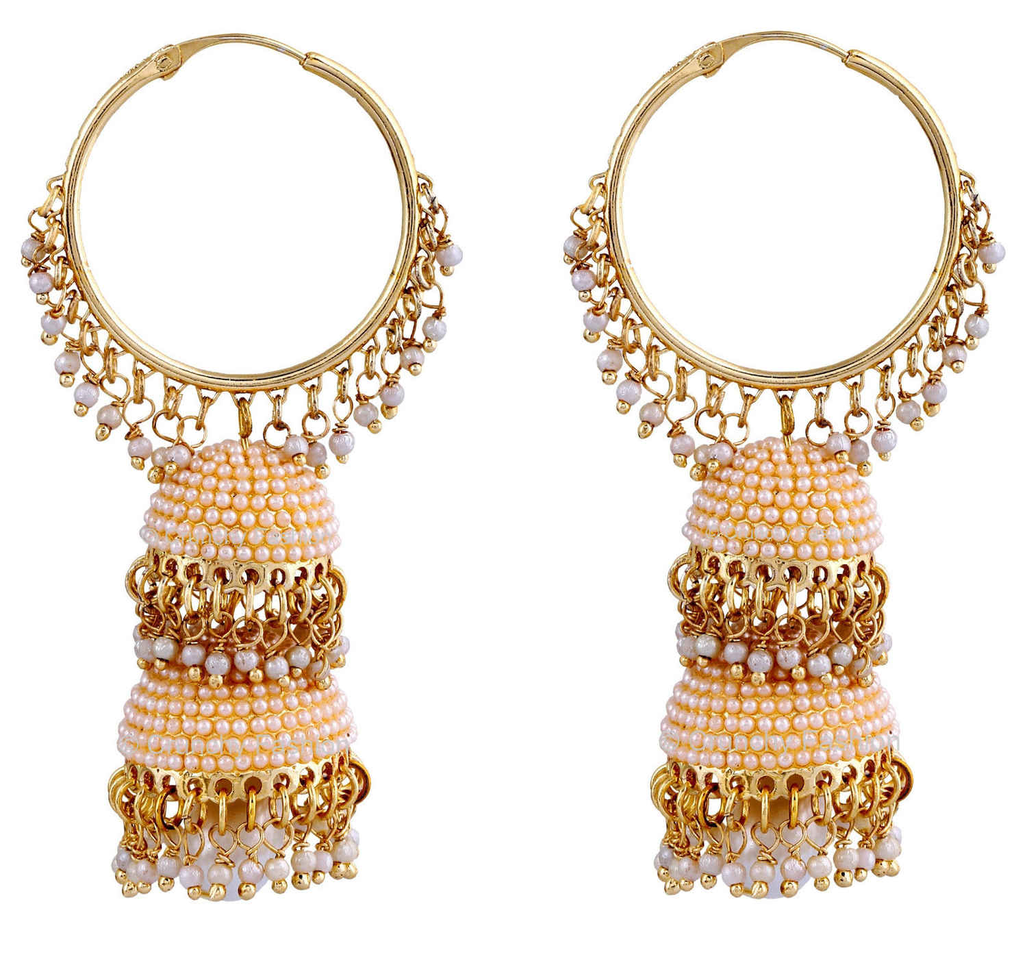 Buy Crunchy Fashion Pool Of Glowing EMraldPearly Jhumka - Purplle