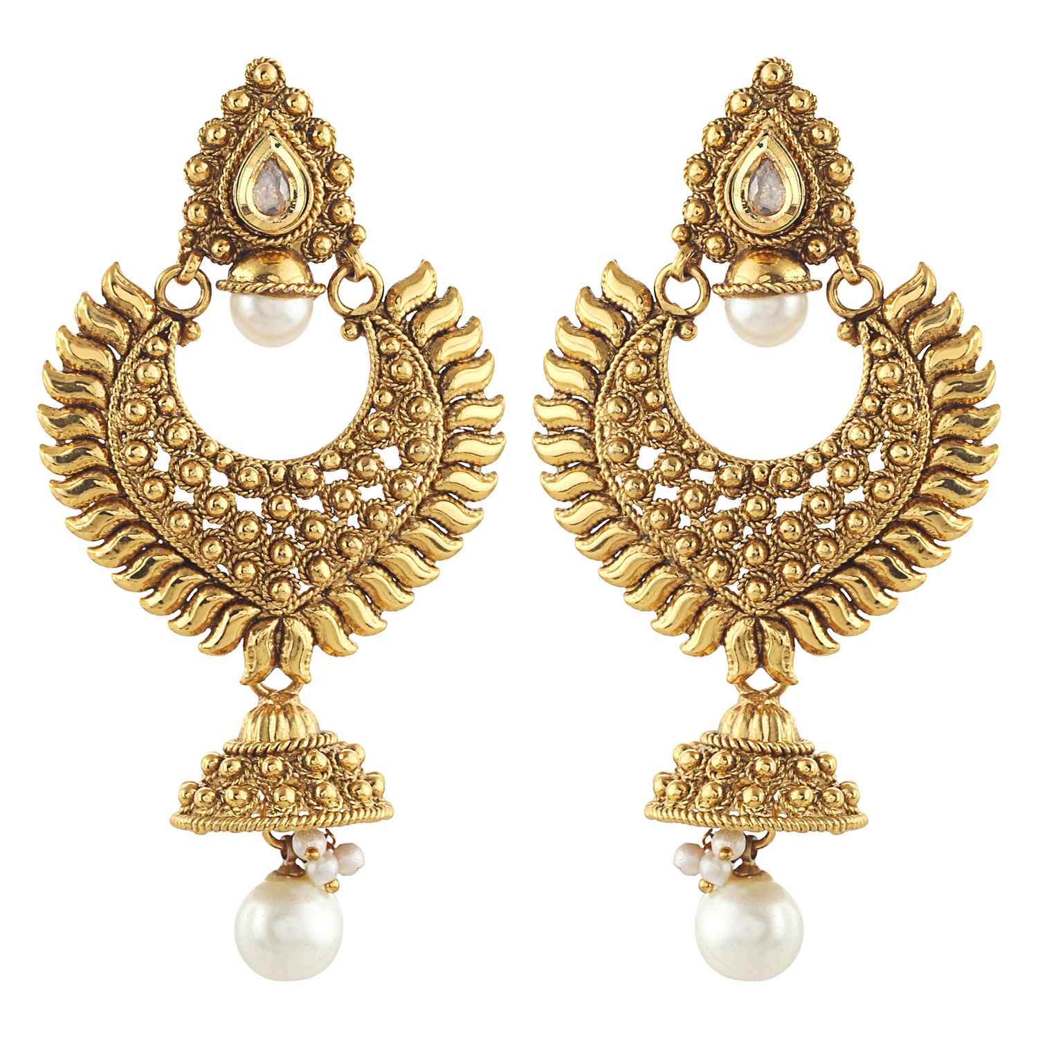 Buy Royal Bling Golden Plated Traditional Drop Earring - Purplle