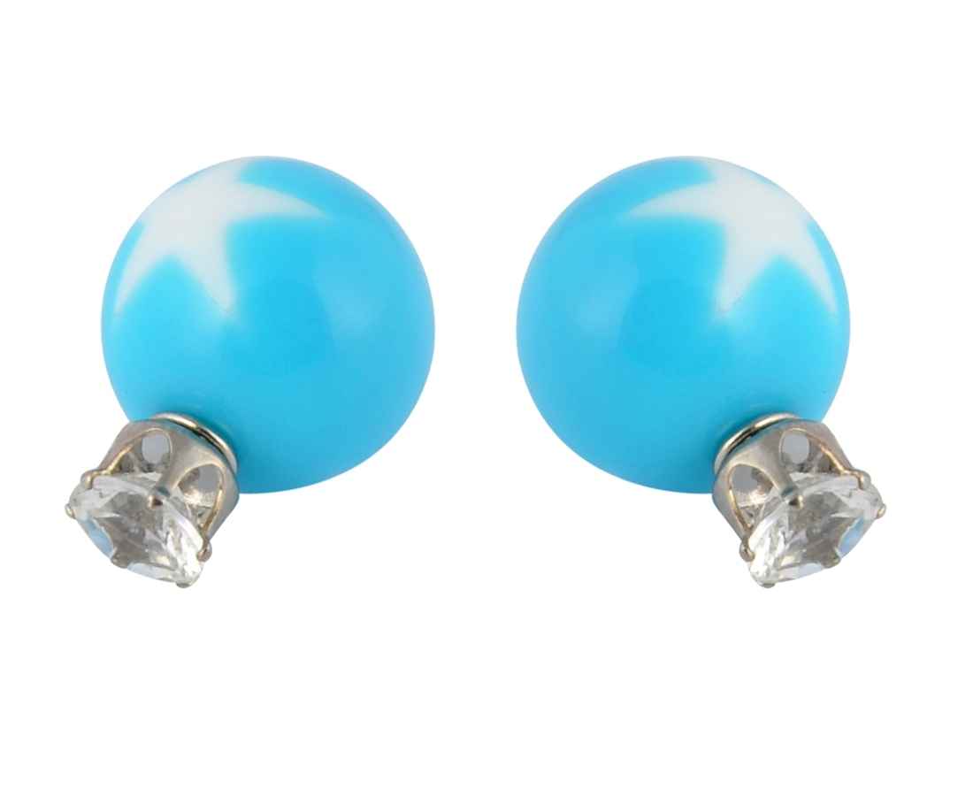 Buy Crunchy Fashion Star Globule Blue Stud - Purplle