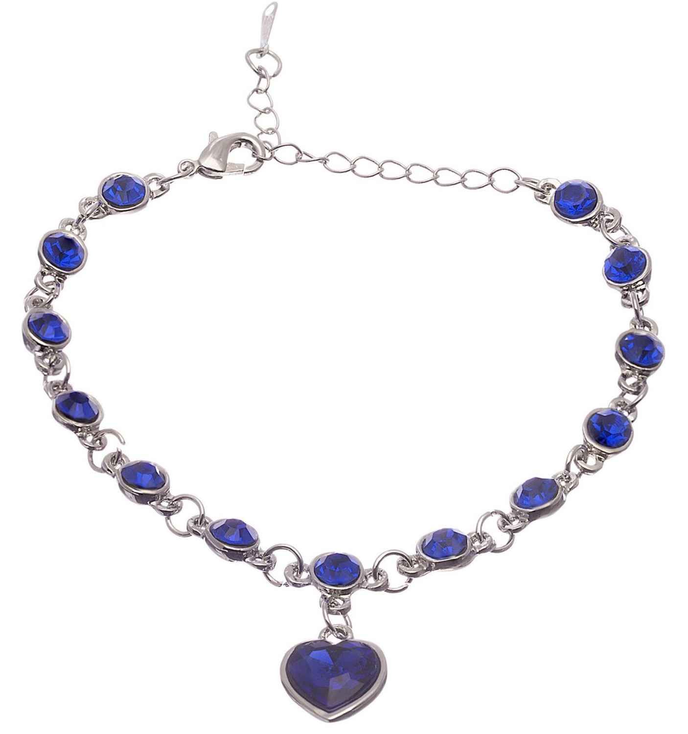 Buy Crunchy Fashion Sterling Royal Heart Bracelet - Purplle