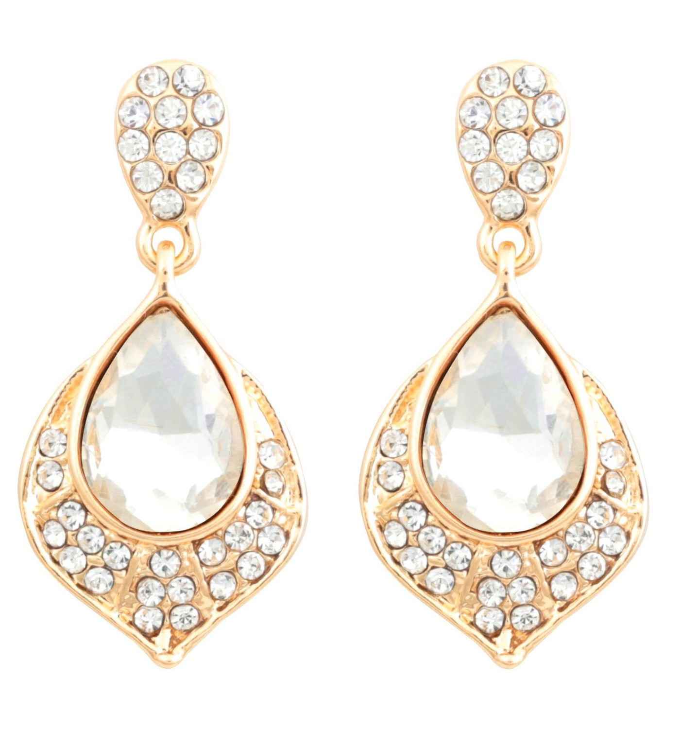 Buy Crunchy Fashion White Crystal Drop Earrings for Girls - Purplle