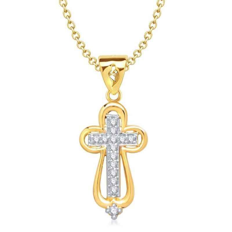 Buy Lishmark Traditional Alloy Vintage Style Cross Pendant Gold & Rhodium Polished With Chain - Purplle