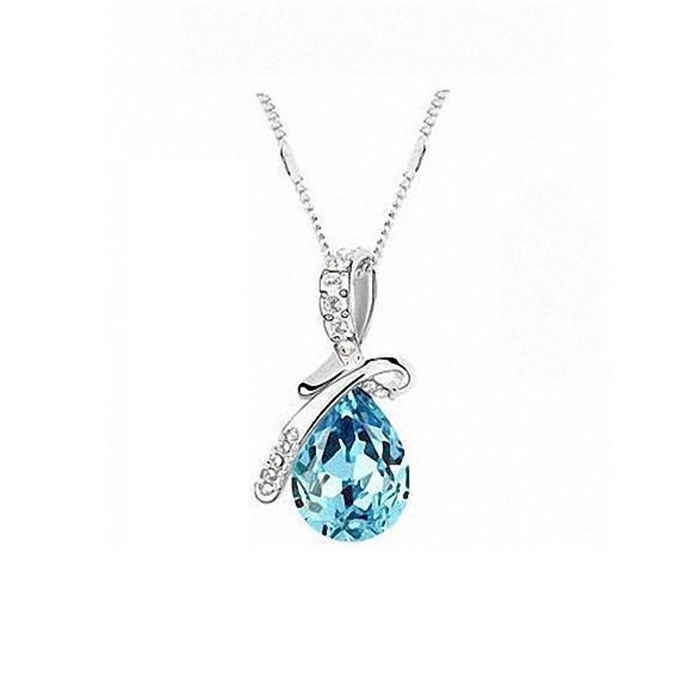 Buy Lishmark Womens Low Quailty Blue Crystal Stone Necklace With Pendant - Purplle