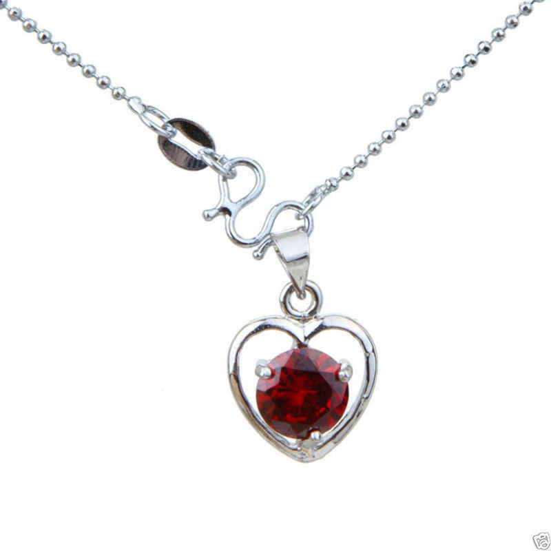 Buy Lishmark Fashion Jewelry Silver Plated Crystal Pendant Necklace Chain Trendy Style 08 - Purplle