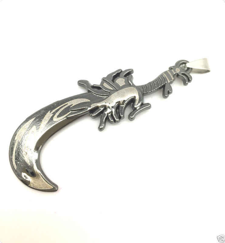 Buy Lishmark Hot Man'S Charm Fashion Jewelry Black Sword Pendant Black Leather Necklace - Purplle