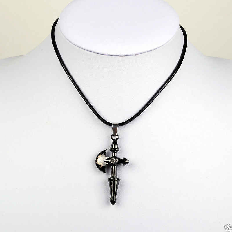 Buy Lishmark Fashion Jewelry Alloy Black Axe Pendant Black Leather Rope Necklace - Purplle
