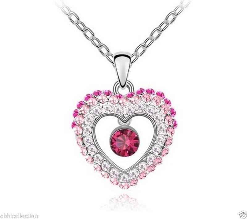 Buy Lishmark Womens 9K White Gold Filled Aaa Cz Heart Necklace & Pendant Jewellery - Purplle