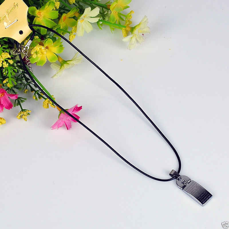 Buy Lishmark Fashion Jewelry Alloy Black Pendant Black Leather Ropenecklace - Purplle