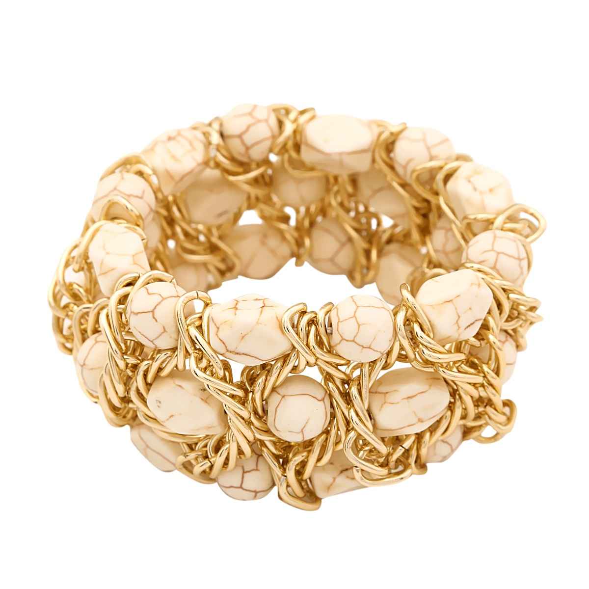 Buy Tipsyfly Beige Color Fashion Beads How Lite Bead Bracelet For Women - Purplle