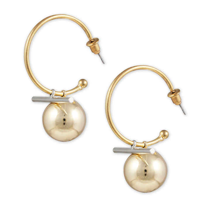 Buy Karatcart Metal GoldPlated Ball Drop Half Hoop Earrings For Women - Purplle