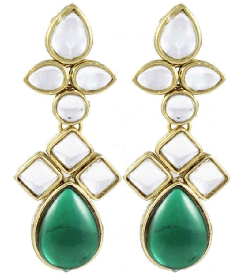 Buy Karatcart Metal Dangle & Drop Earings For Women ( Green ) - Purplle