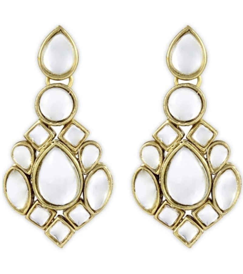 Buy Karatcart Princely Kundan Dangle Earrings for Women - Purplle