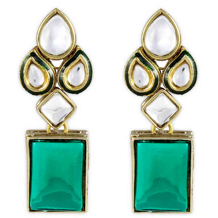 Buy karatcart Green Modish Kundan Dangle & Drop Earring - Purplle