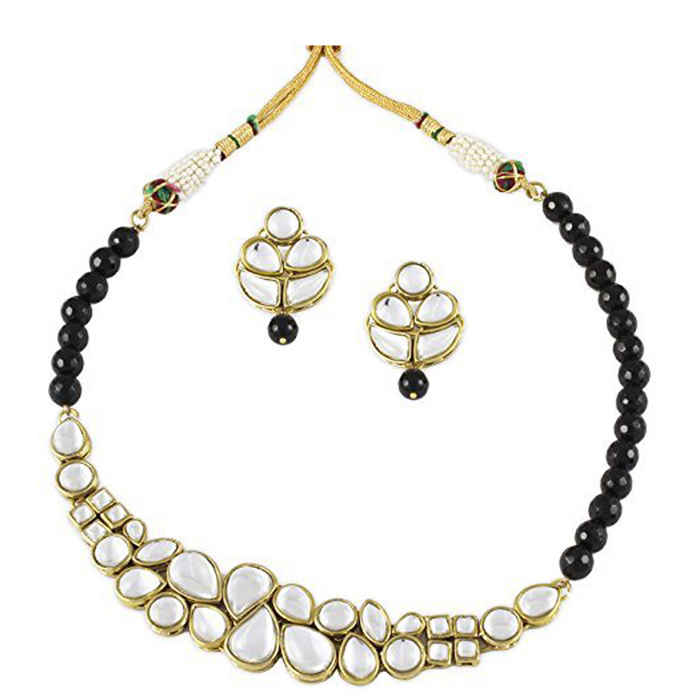 Buy Karatcart Hybrid Black Kundan Necklace Set for Women - Purplle