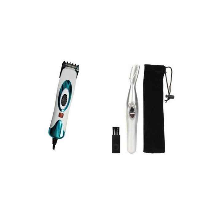 Buy HTC Combo of HTC AT555 Advance Professional Hair Trimmer with Bi-Feather Painless Ear/Nose/Eyebrow Trimmer - Purplle