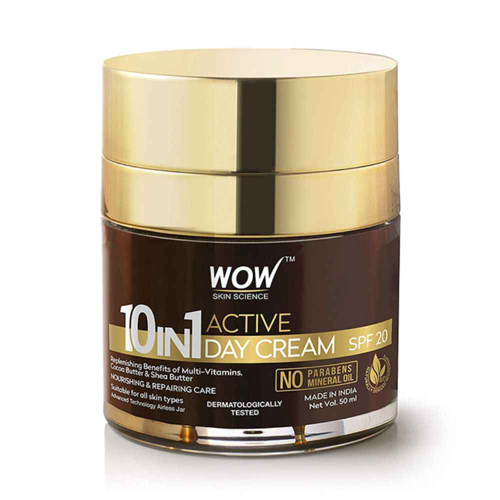 Buy WOW Skin Science Cream 10 in 1A Active Day CreamA With SPF 20- No Parabens & Mineral Oil - 50 ml - Purplle