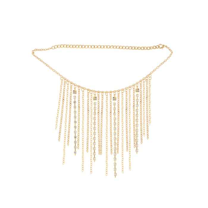 Buy Femnmas Multi Chain Rhinestone Heel Anklet - Purplle