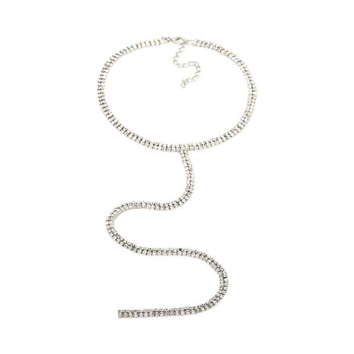 Buy Femnmas Long Crystal Collar Necklace - Purplle