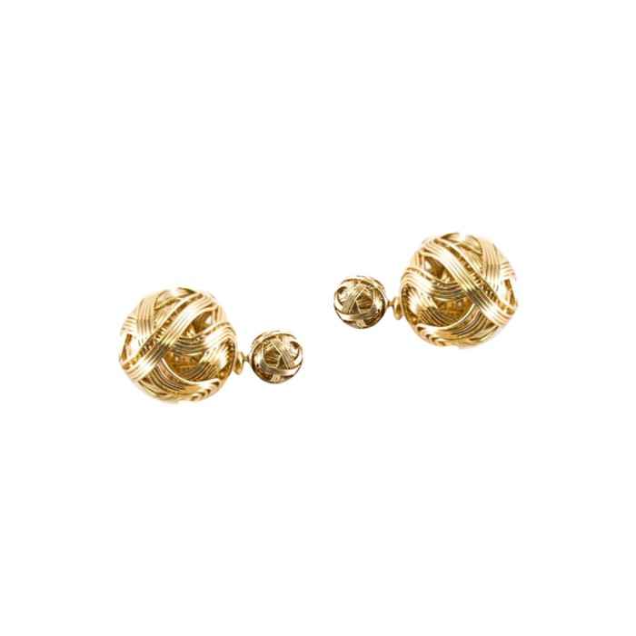 Buy Femnmas Golden Wired Double Face Earrings - Purplle