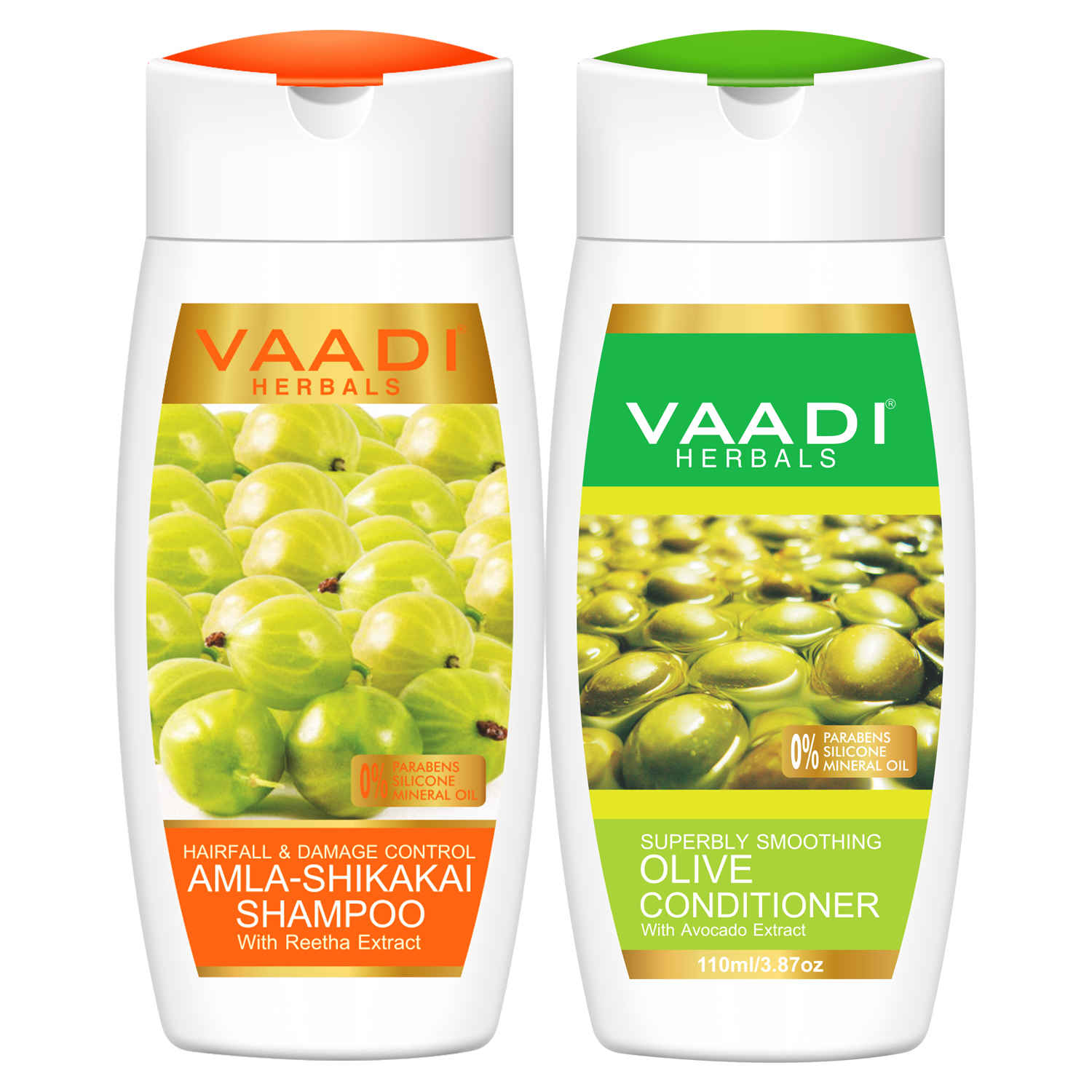Buy Vaadi Herbals Amla Shikakai Shampoo - Hairfall & Damage Control With Olive Conditioner (350 ml x 2) - Purplle