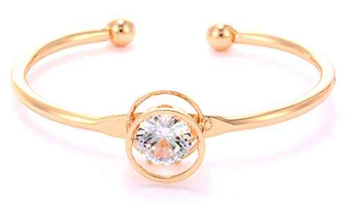Buy Crunchy Fashion Zircon Studded Cuff Bracelet For Girls - Purplle