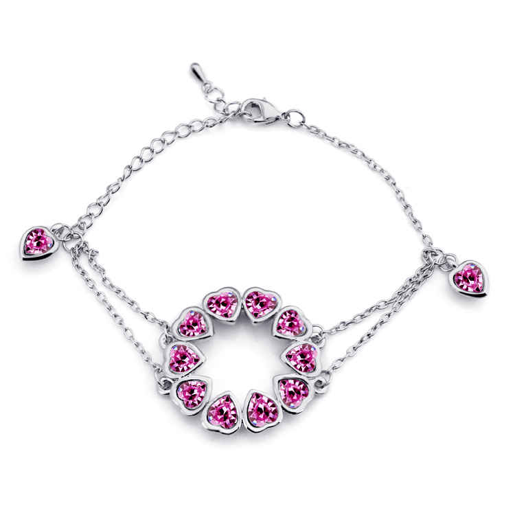 Buy Crunchy Fashion Circle Of Hearts Purple Bracelet - Purplle