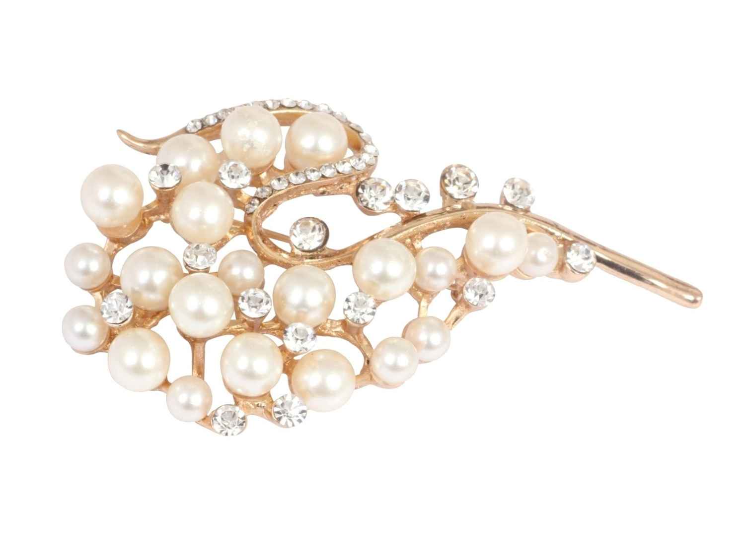 Buy Crunchy Fashion Embedded Pearl Brooch - Purplle