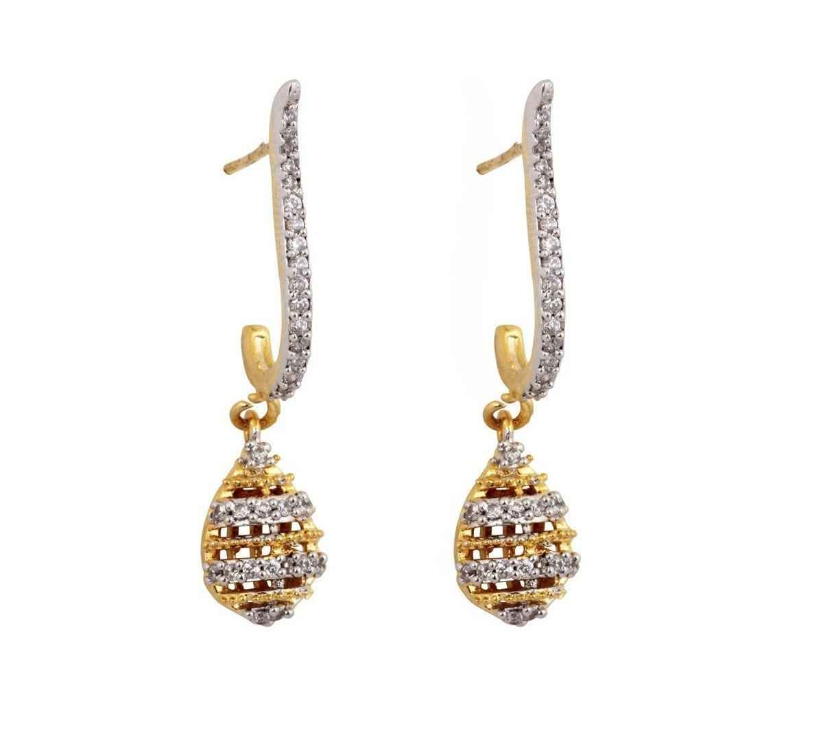 Buy Royal Bling Golden Bling Drop Earrings - Purplle