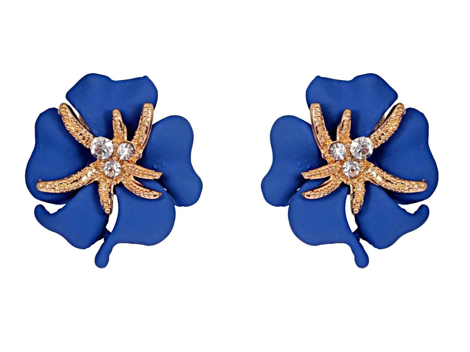 Buy Crunchy Fashion Flower Starfish Blue Studs - Purplle
