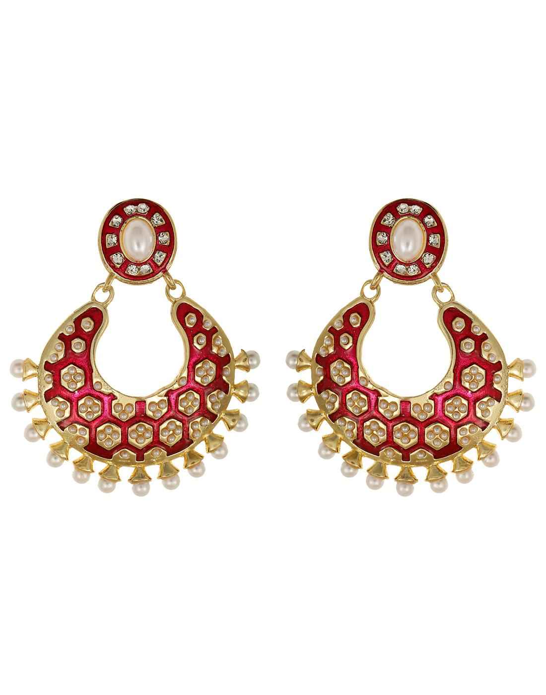 Buy Crunchy Fashion Red Tradtional Matka Earring - Purplle