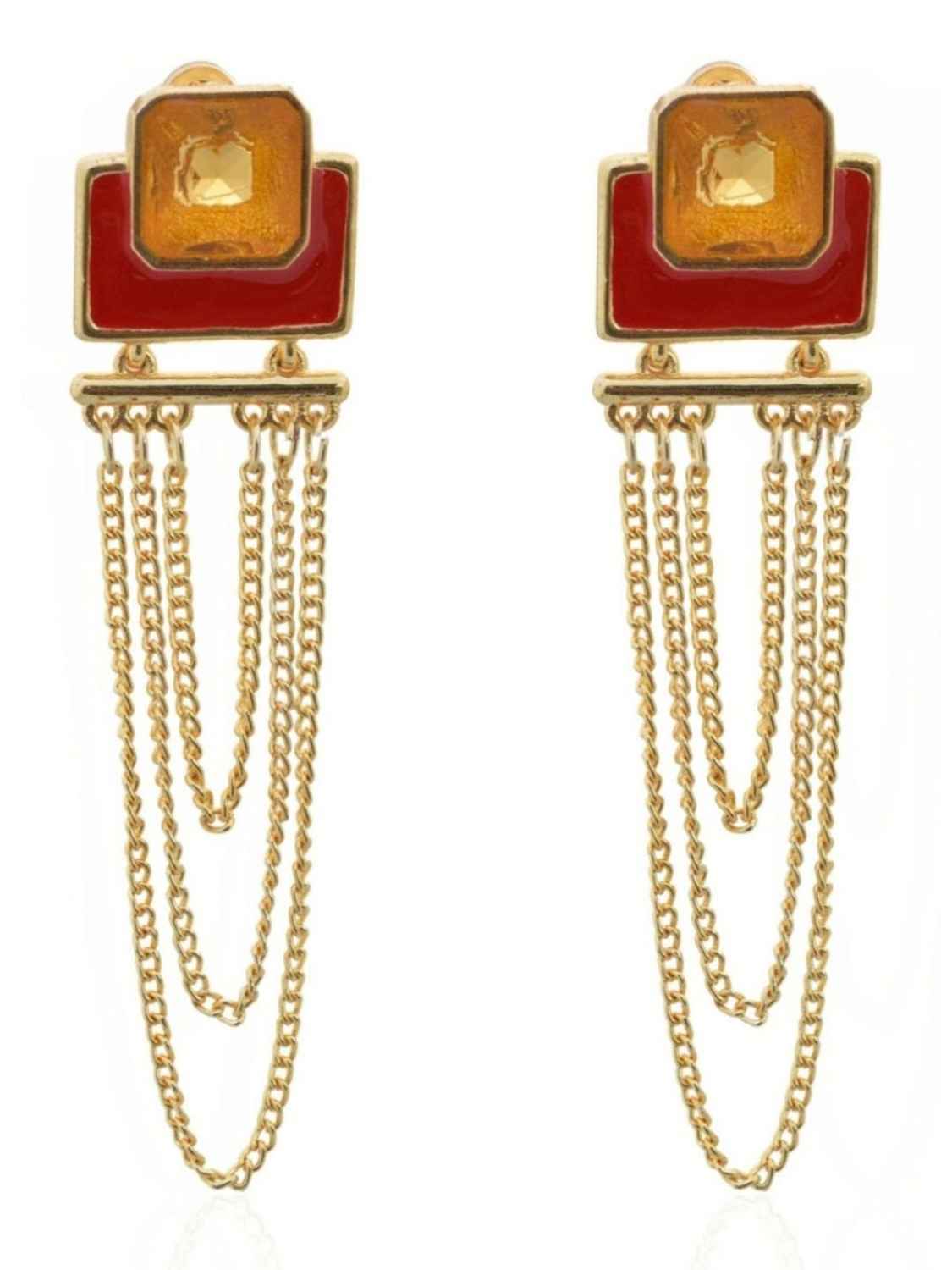 Buy Crunchy Fashion Colorrush Red Snappy Multilayer Danglers - Purplle