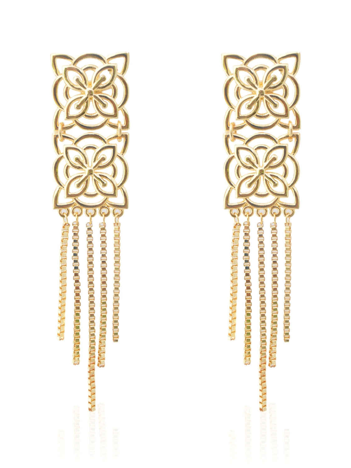 Buy Crunchy Fashion Baroque Florid Golden Earrings - Purplle
