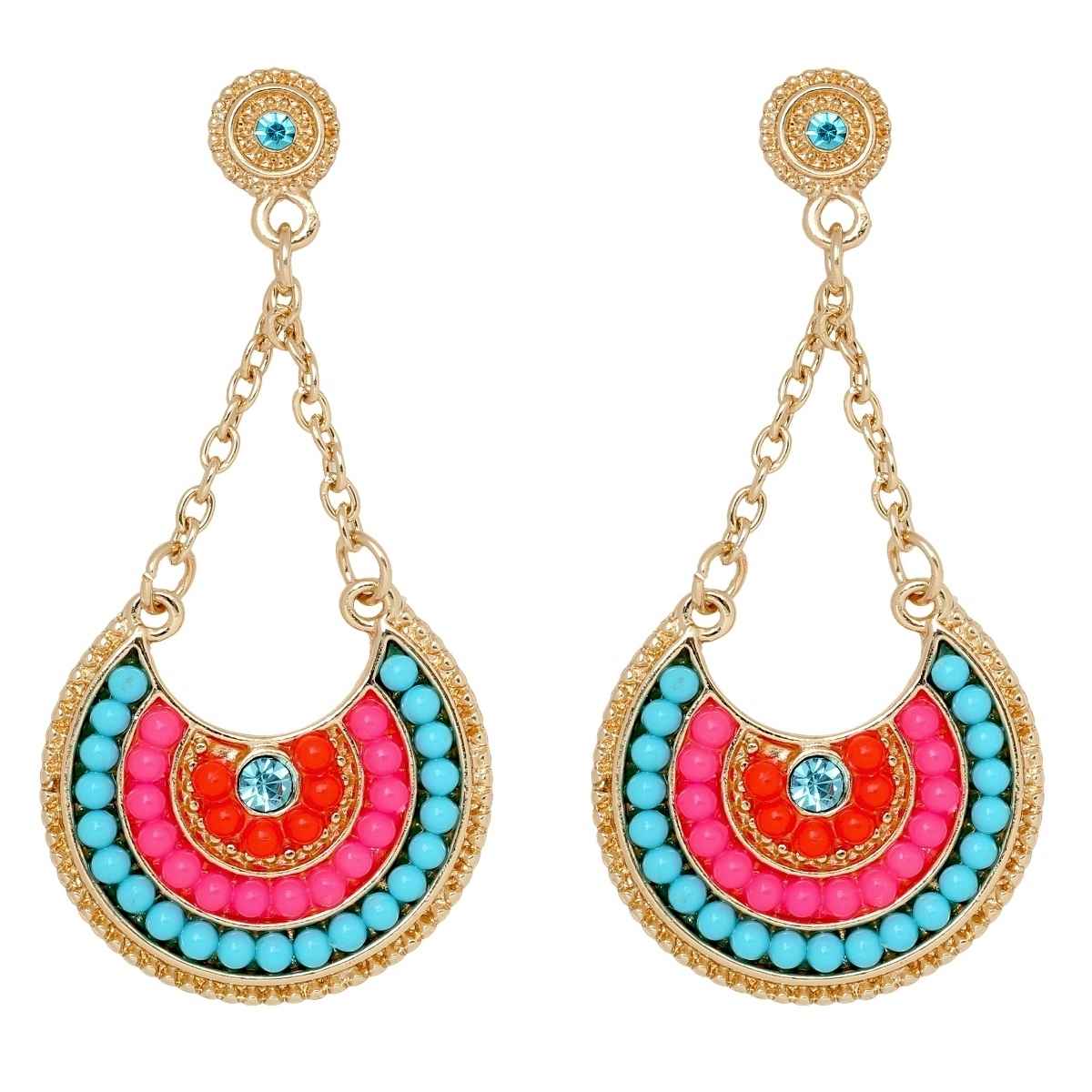Buy Crunchy Fashion Bohemian Candy Beads Drops Earrings - Purplle