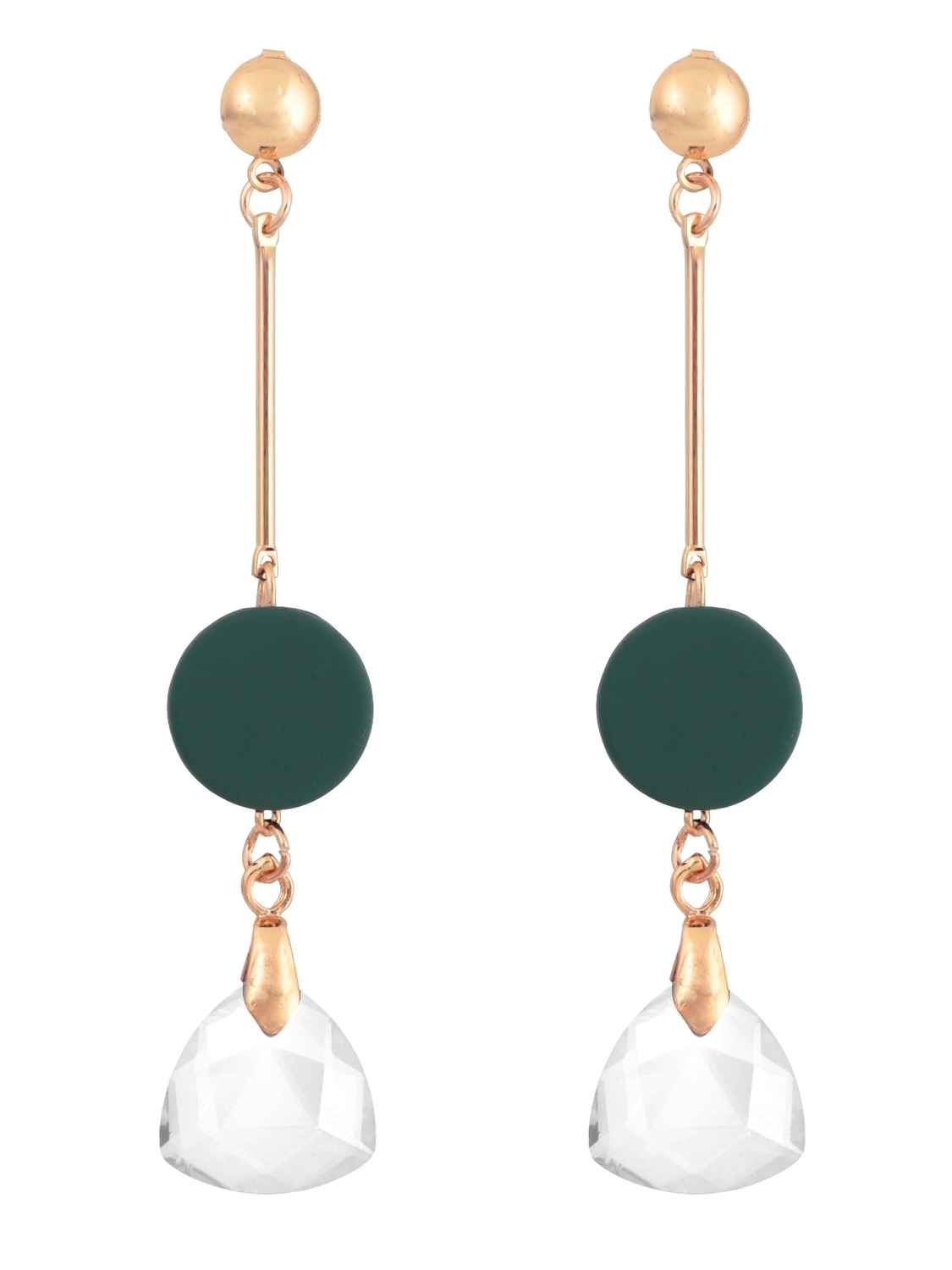 Buy Crunchy Fashion Clear Crystal Drop Earrings - Purplle