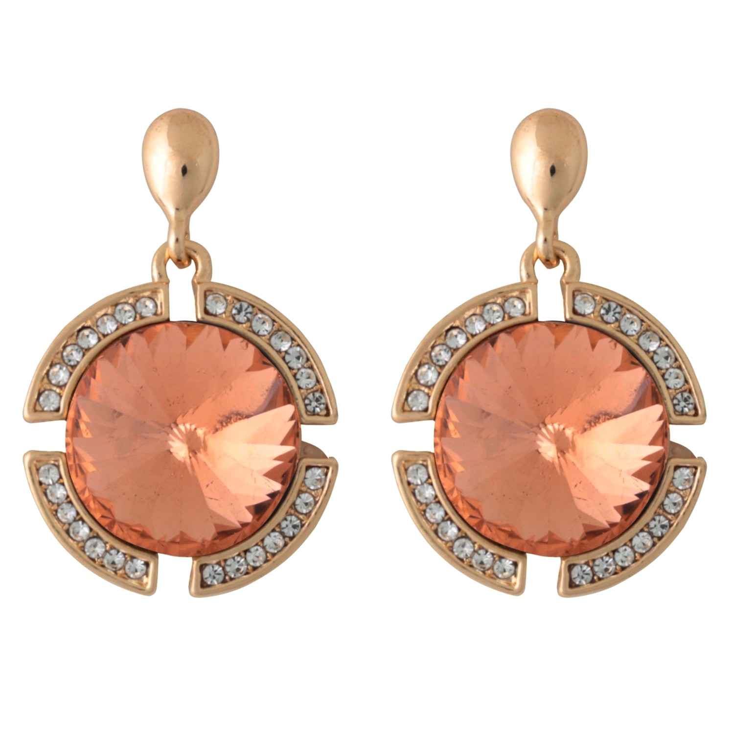 Buy Crunchy Fashion Gold Plated Stylish Topaz Orange Earrings For Girls Fancy Party Wear Earrings - Purplle